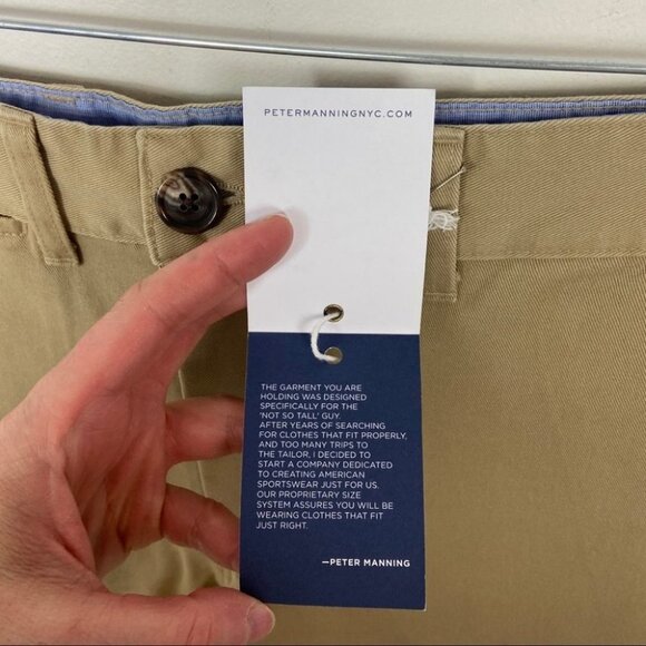 NWT Peter Manning Lightweight Chino Dress Pants Khaki Size 28 by 27 New Tags Tan - Picture 9 of 14